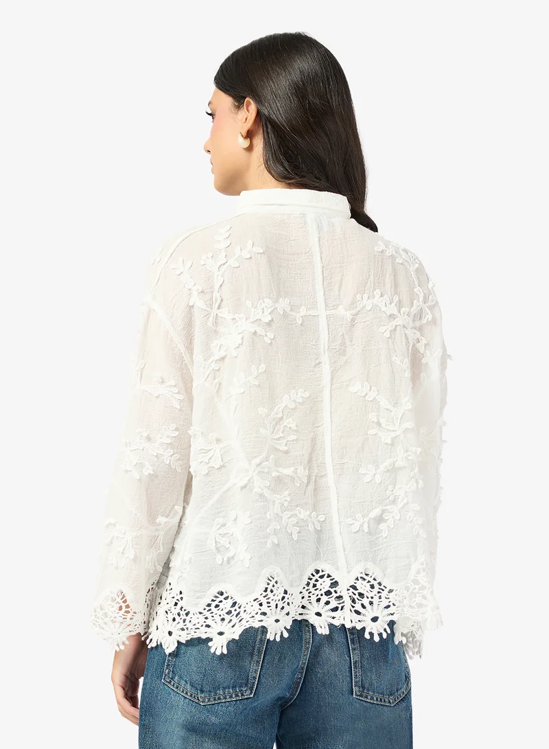 ايلا Lace Button Down Shirt